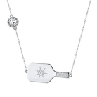 Pickleball The Cross Court Silver Necklace