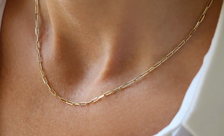 X Clip Link Necklace 18" Gold