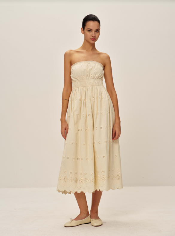 Bea Eyelet Off The Shoulder Dress