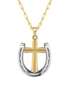 Saints Rider's Prayer Mini G/S Necklace Gold Clip Chain