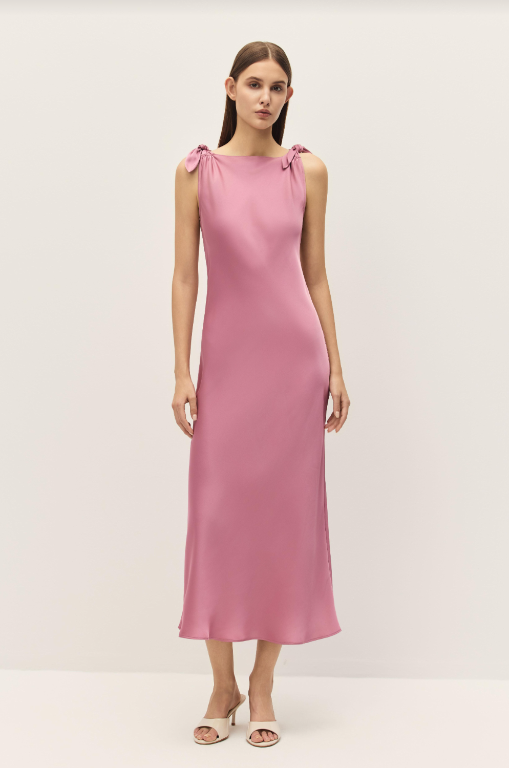 Belle Rose Satin Midi Dress – Shoptiques