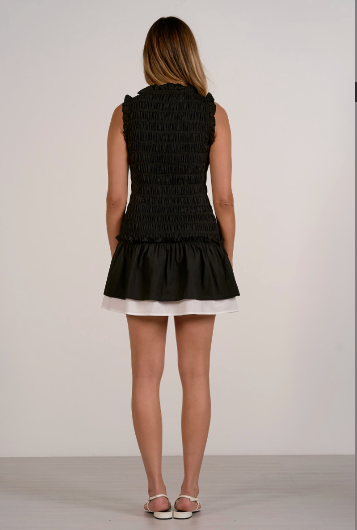 black smocked dress Smocked Dress- Black XS / Black