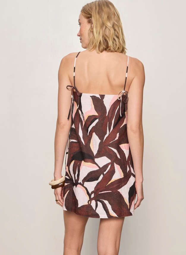 Hideaway Linen Tie Strap Dress- Desertscape – Shoptiques