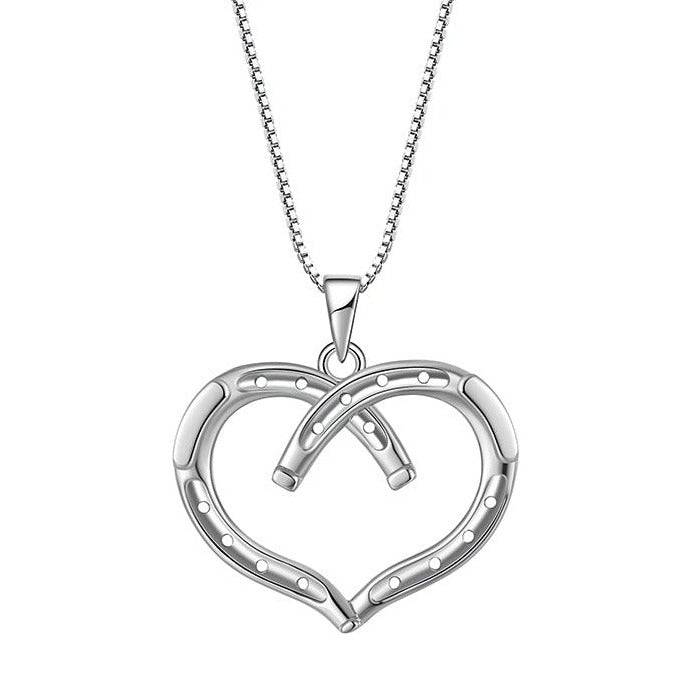 Saints Wild at Heart Equestrian Horseshoe Necklace in Silver