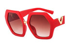 Glam Red Gold V Sunglasses - Yayas Glam & Gift Shop