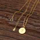 Saints Dainty Fancy T Initial Pendant Necklace