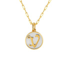 Saints Dainty Fancy V Initial Pendant Necklace