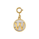 Saints Dainty Fancy W Initial Clip on Pendant