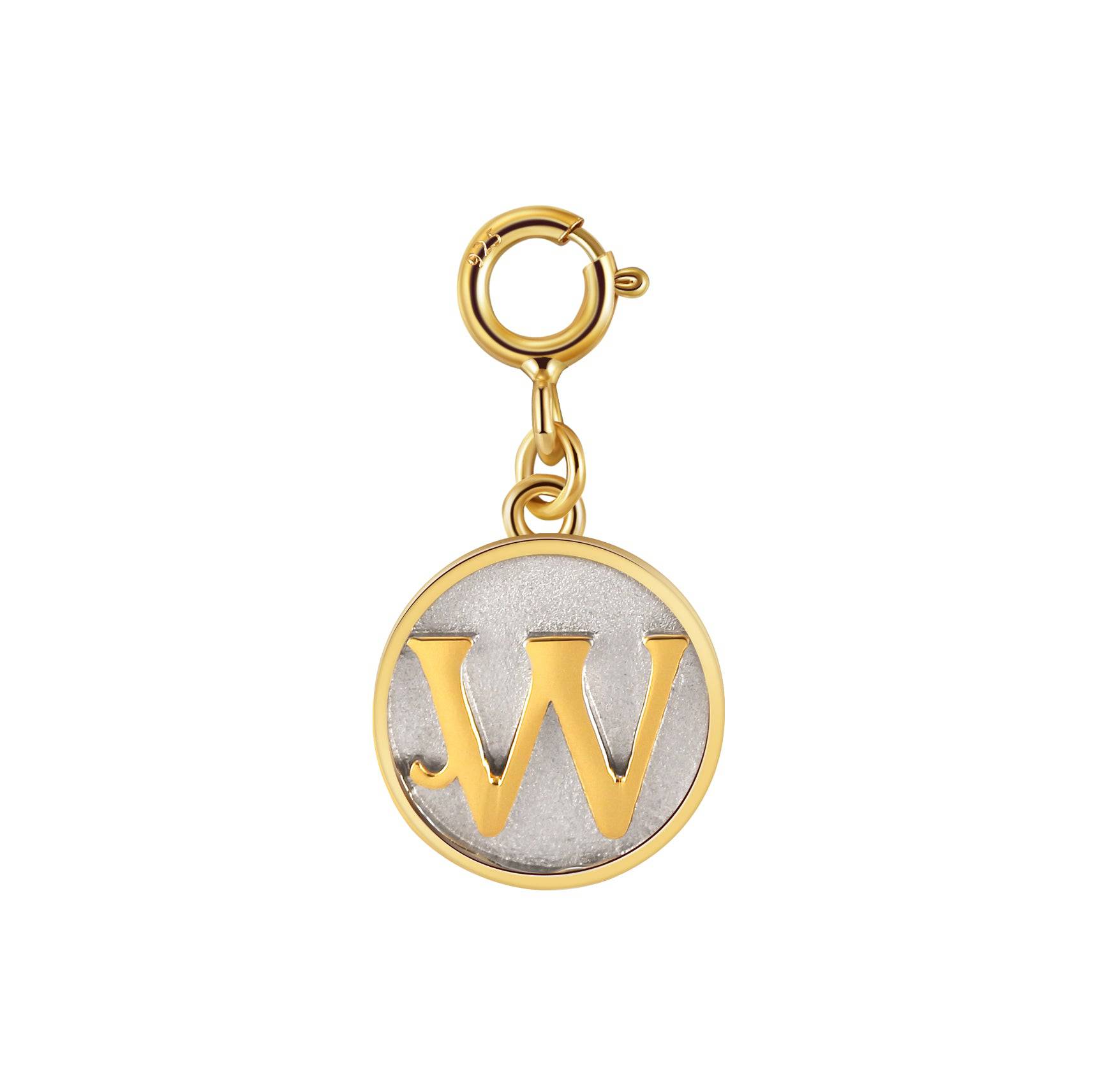 Saints Dainty Fancy W Initial Clip on Pendant