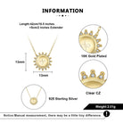 friendship necklace size and finish information
