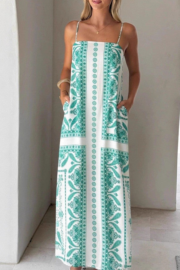 Sundayup | Paisley Midi Dress - Green | Sweetest Stitch Boutique RVA