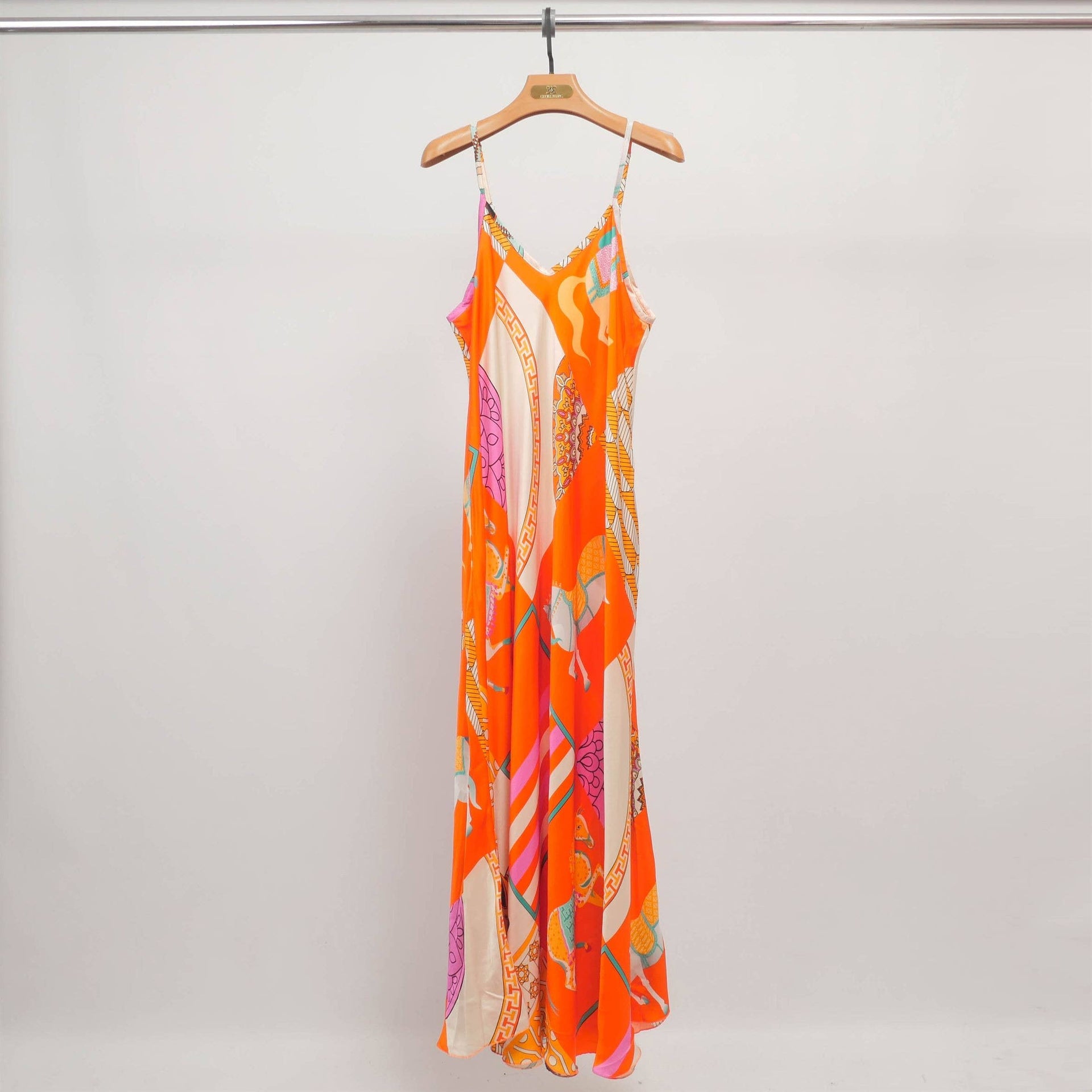 orange navy dress Breanna Navy & Orange Floral Square Neck Midi Dress