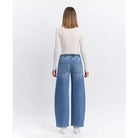 Vervet High Rise Elastic Waistband Wide Barrel Jeans