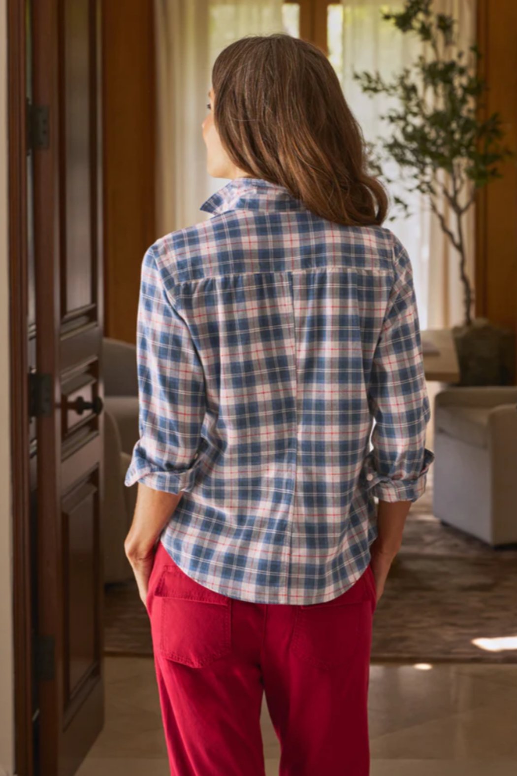 Grey with Blue/Red Plaid