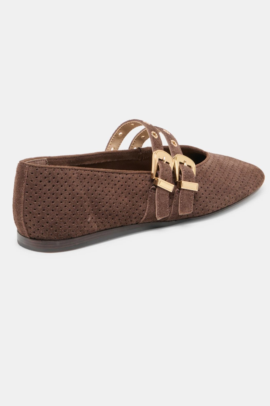 Dk Brown Perforated Suede
