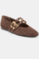 Dk Brown Perforated Suede Main