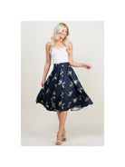 Bee Print Navy Swing Skirt - Athena's Fashion Boutique