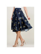 Bee Print Navy Swing Skirt - Athena's Fashion Boutique