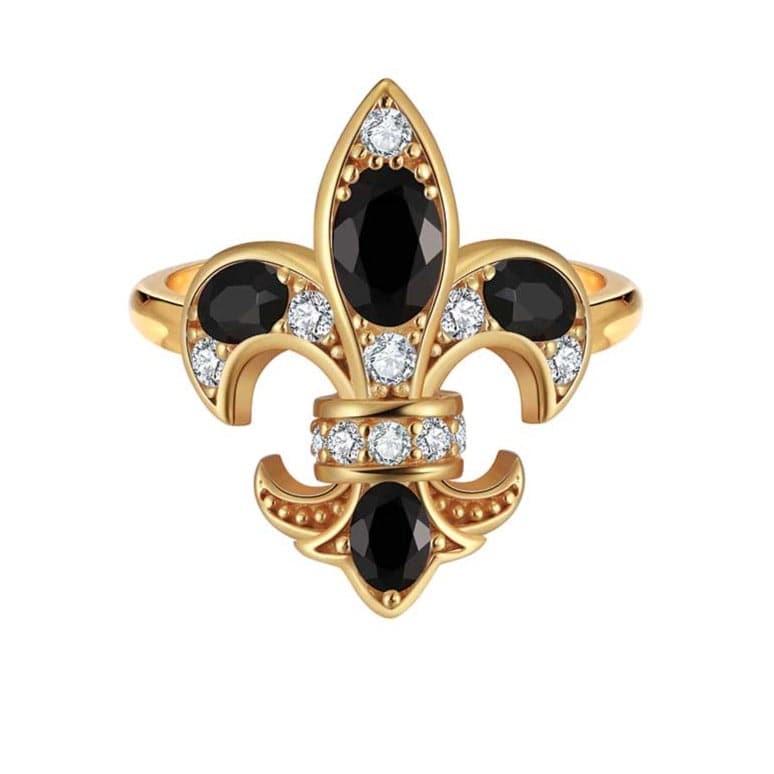 Saints & Saviors Deni Fleur de Lis Onyx Ring