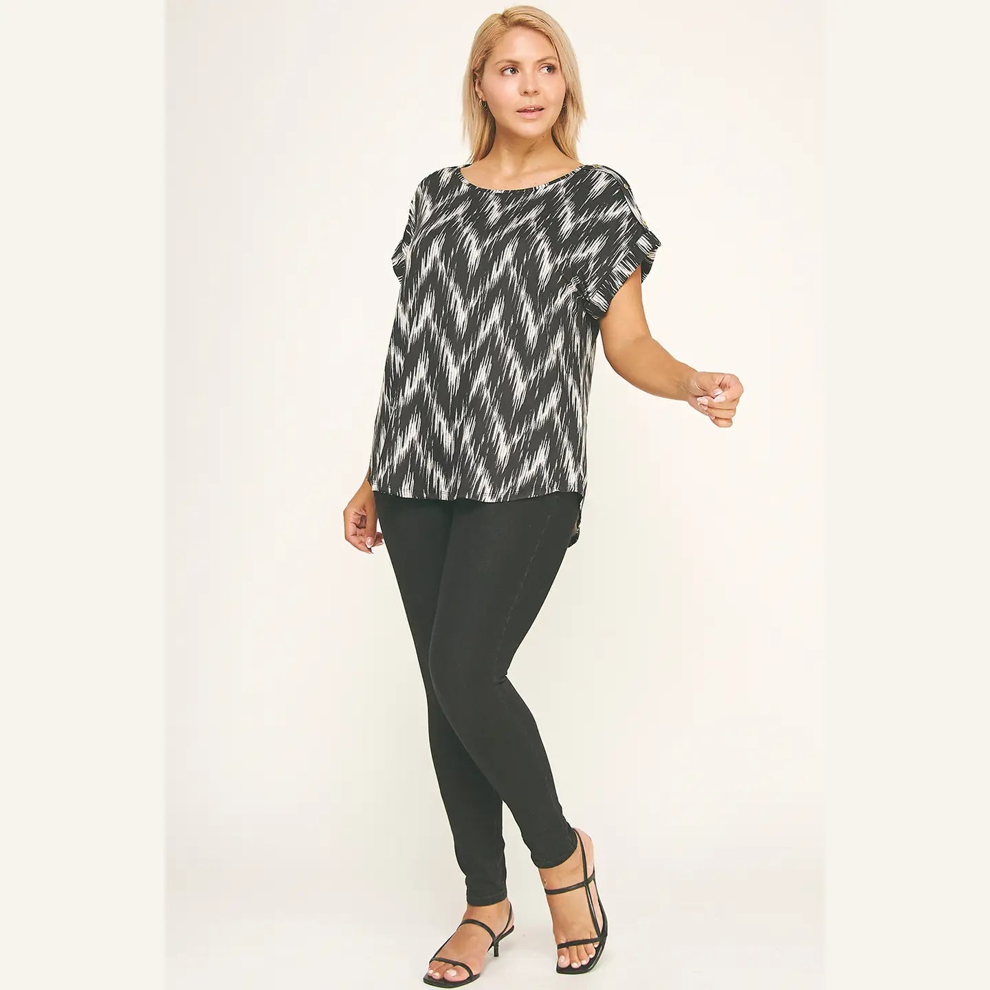 Black and White Blouse