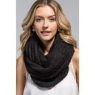 Black Cable Knit Infinity Scarf - Athena's Fashion Boutique
