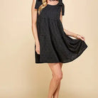 Women's Tiered Midi Dress with Ribbon Tie - Athena's Fashion Boutique