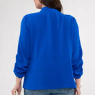 Royal Blue 3/4 Rouched Sleeve Blazer