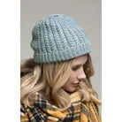 Blue Rib Knit Beanie Hat - Athena's Fashion Boutique