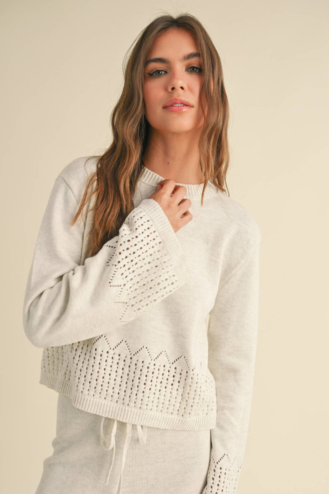 BORDER CROCHET KNIT TOP – Shoptiques