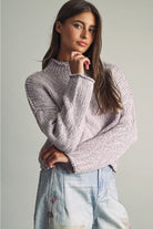 Miou Muse | Mandy Mock Neck Sweater - Lavender | Sweetest Stitch