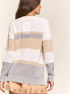 Stripe Button Down Knit Cardigan - Athena's Fashion Boutique