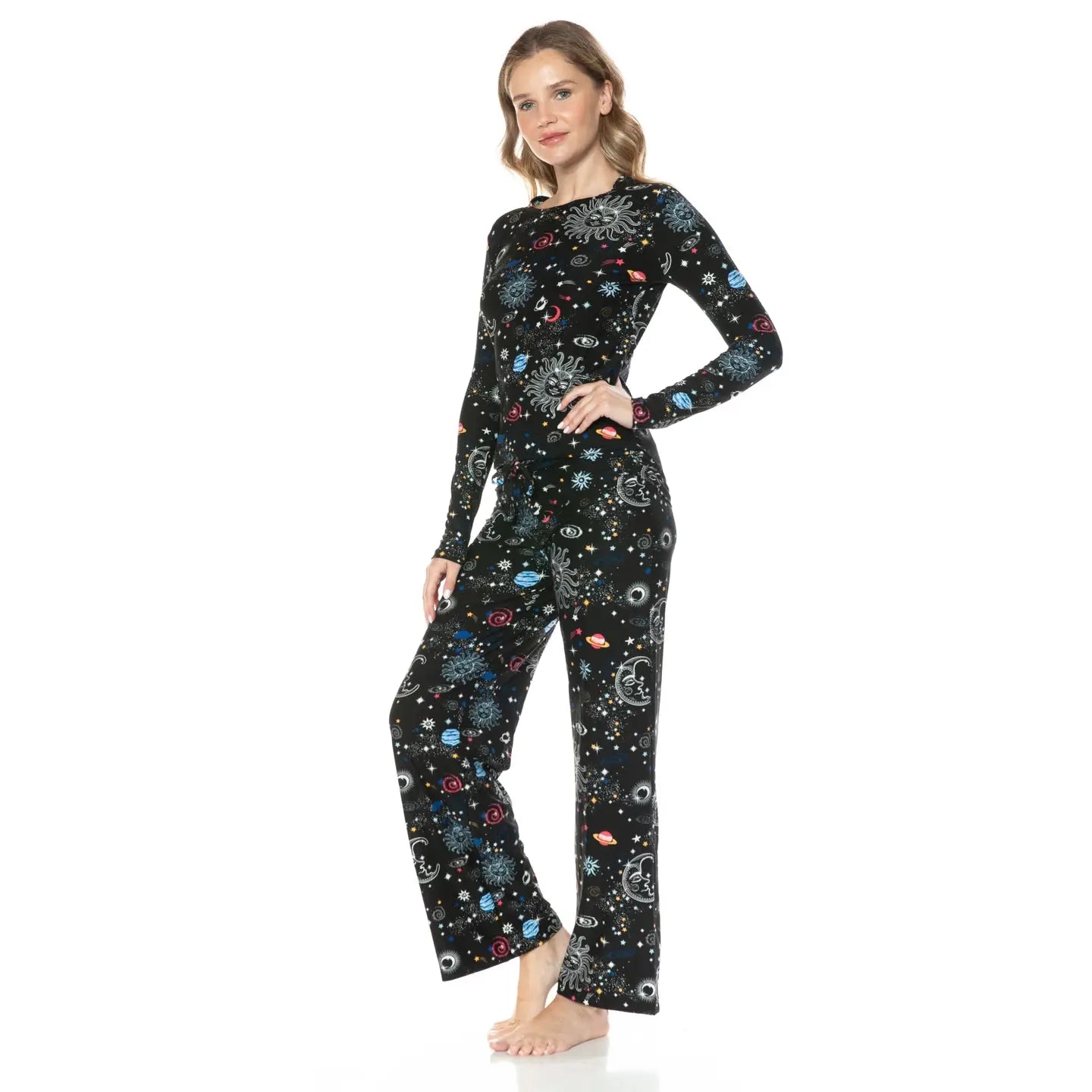 Moon/Sun 2 Piece Longsleeve Shirt and Pants Lounge Set