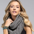 Charcoal Cable Knit Infinity Scarf - Athena's Fashion Boutique