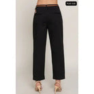 Black Plus Size Chino Pants with Braided Belt