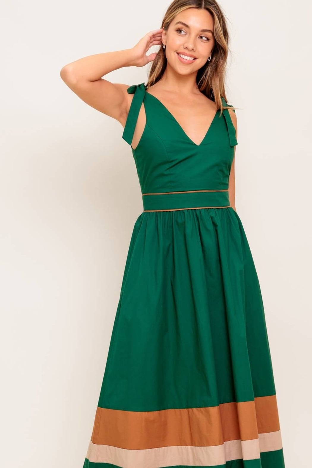 Color Block Cutie dress Green Taupe / L Color Block Cutie dress Green Taupe / L