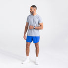 Cooling Mesh Short Sleeve Crew - Mid Grey Heather - Blue Sky Clothing & Lingerie