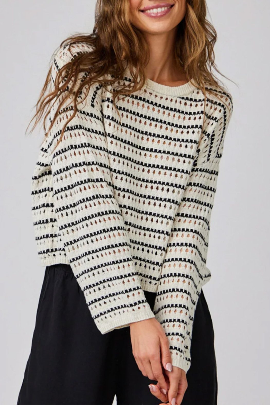 Ivory/Black Stripe Main