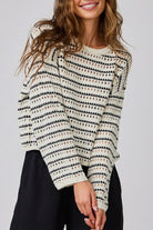 Ivory/Black Stripe Main