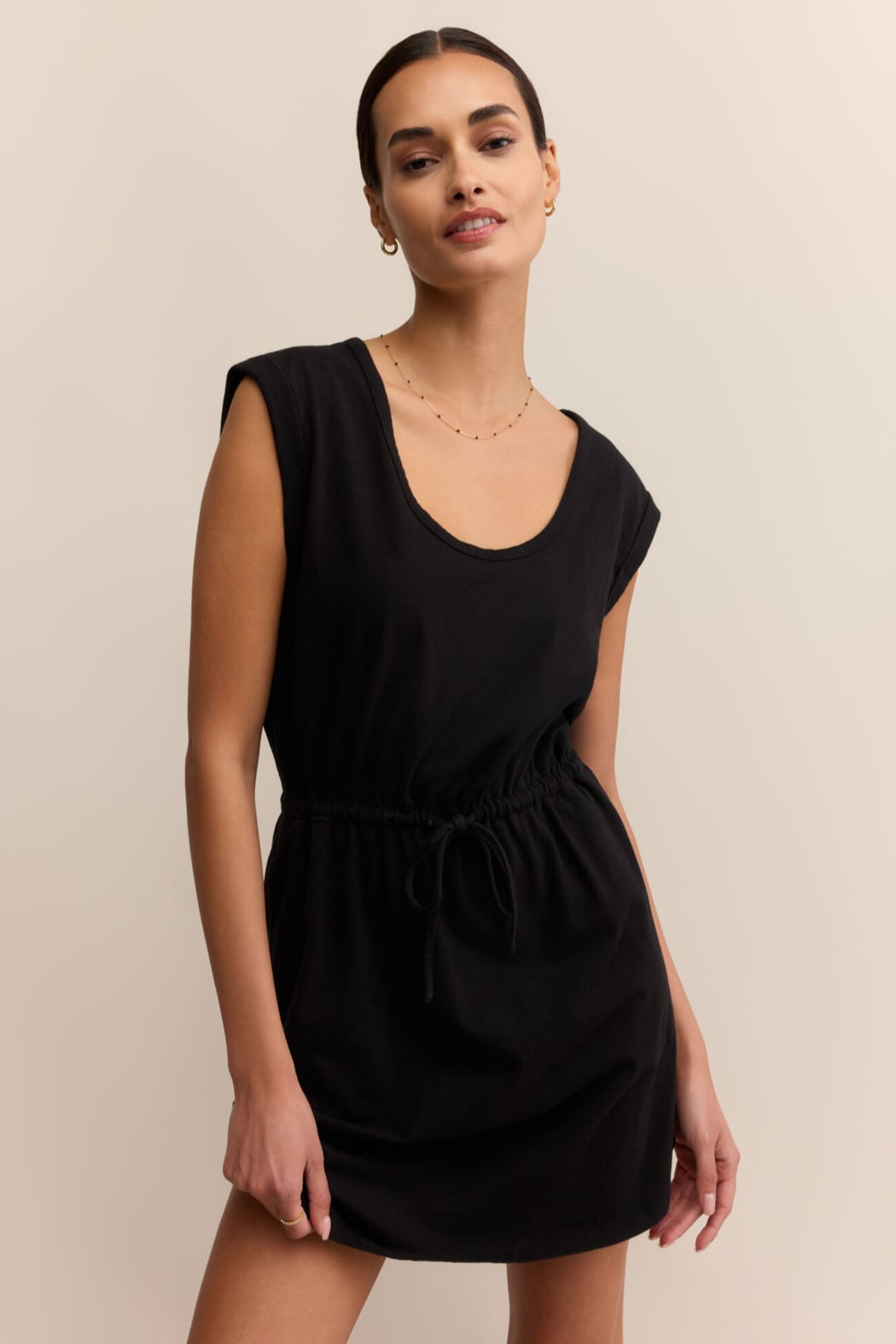 denim mini dress black Z Supply Women's Dayshift Mini Dress TBK True Black / XL