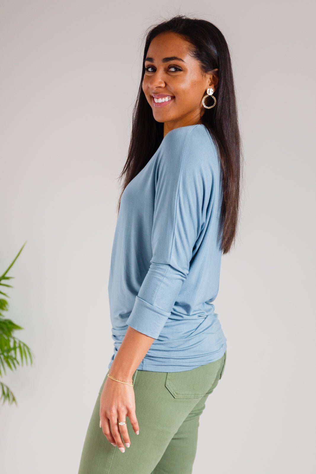 Daytime Boat Neck Top in Blue Gray (Online Exclusive) – Shoptiques