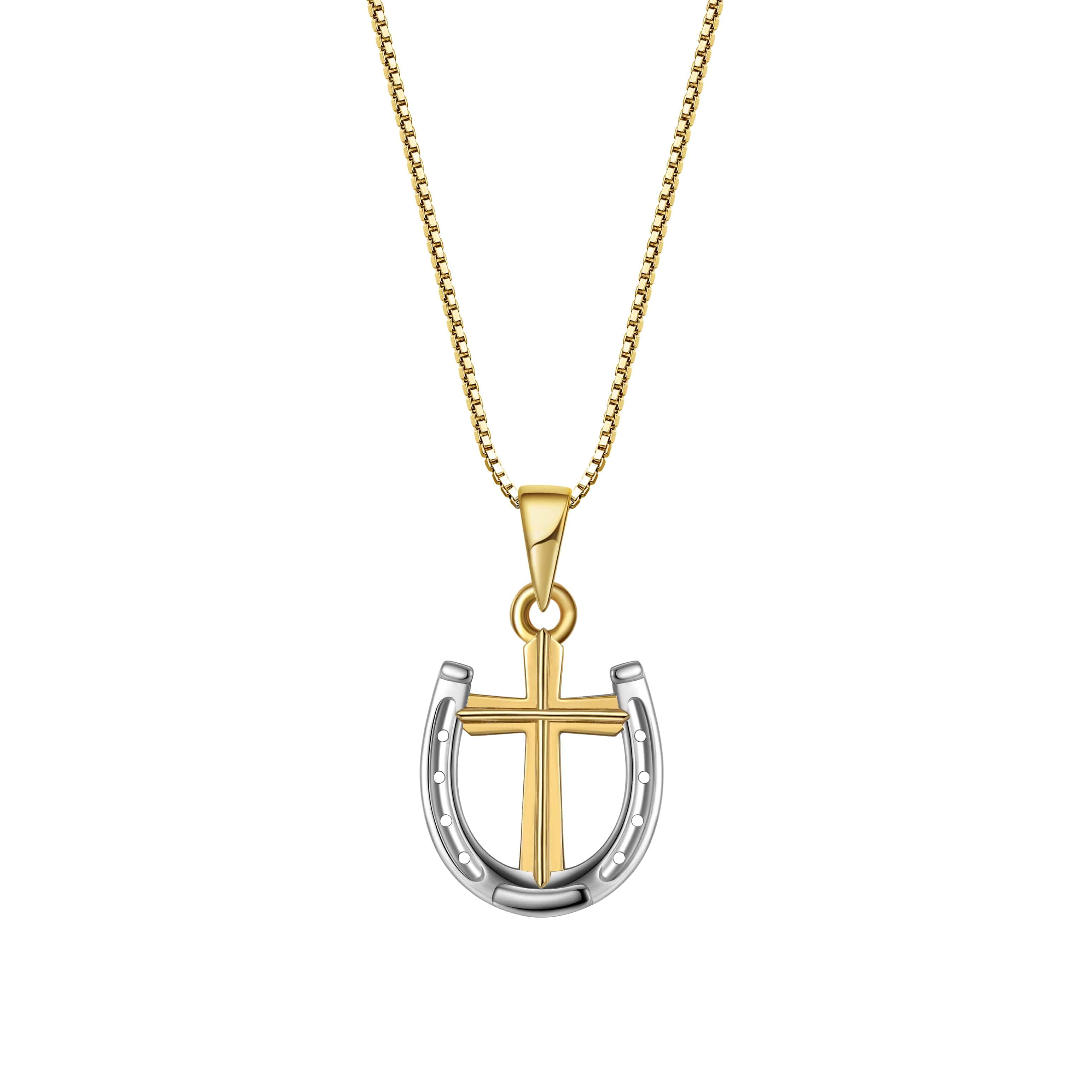 Saints Rider's Prayer Mini G/S Necklace Gold Chain