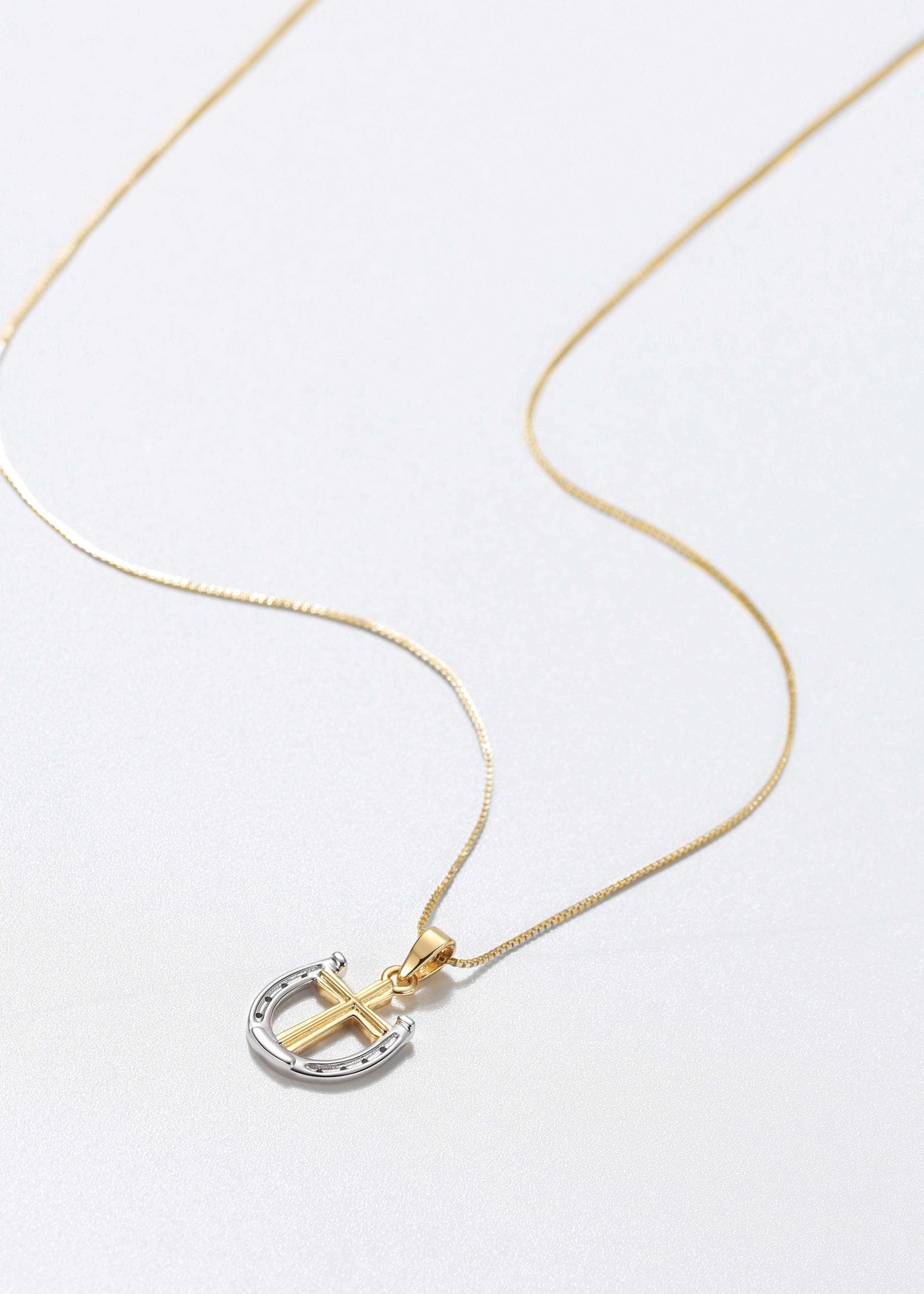 Saints Rider's Prayer Mini G/S Necklace Gold Chain