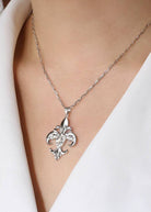 Saints Fleur De Lis Silver Pendant Necklace