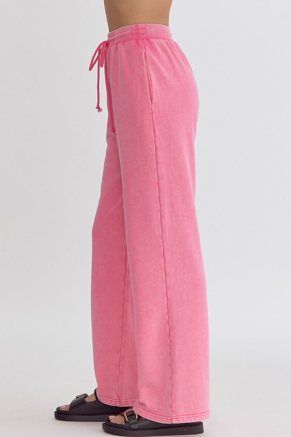 Entro | Pink Wide Leg Sweatpants | Sweetest Stitch Shop Bottoms