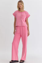 Entro | Pink Wide Leg Sweatpants | Sweetest Stitch Shop Bottoms