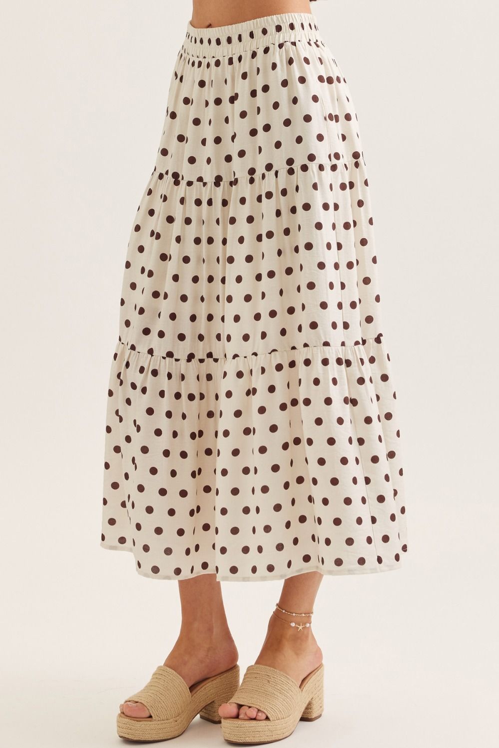 Entro | Kiley Polka Dot Midi Skirt | Sweetest Stitch Boutique Richmond