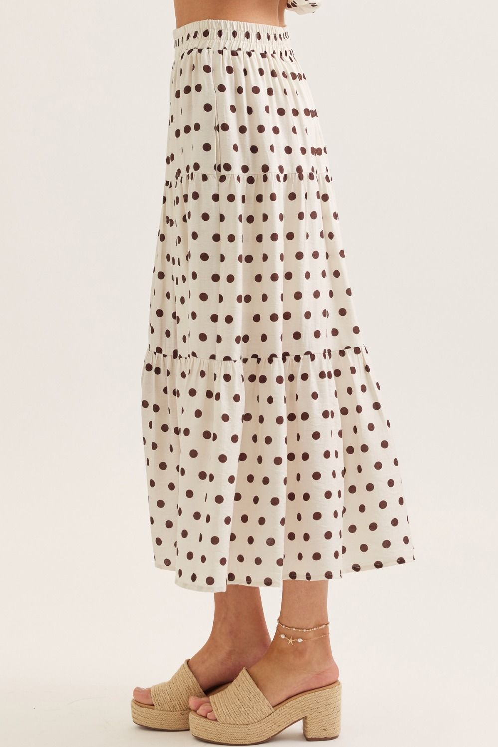 Entro | Kiley Polka Dot Midi Skirt | Sweetest Stitch Boutique Richmond