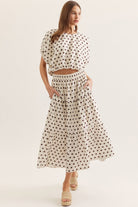 Entro | Kiley Polka Dot Midi Skirt | Sweetest Stitch Boutique Richmond