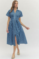 Entro | Shelly Striped Midi Dress | Sweetest Stitch Boutique Richmond