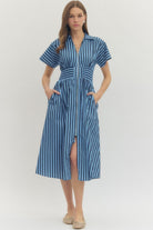 Entro | Shelly Striped Midi Dress | Sweetest Stitch Boutique Richmond